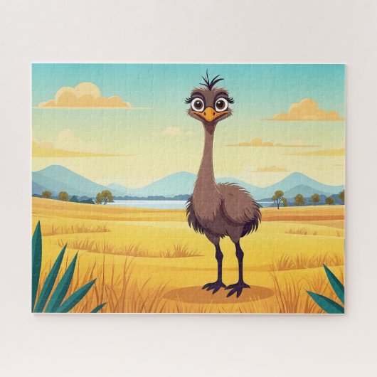 Grappige struisvogelpuzzel legpuzzel (Horizontaal)
