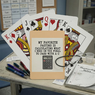 Grappige student eindexamen rekenmachine citaat  pokerkaarten