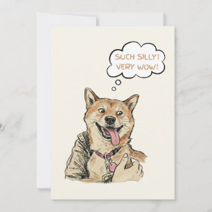 Grappige "Such Silly Very Wow" Shiba Inu Doge Meme Feestdagenkaart