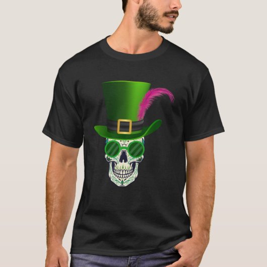Grappige Sugar Skull Saint Patricks Dag van de Dod T-shirt (Voorkant)