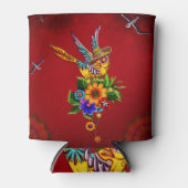 Grappige suiker schedel vogel blikjeskoeler (Voorkant)