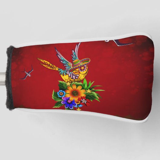 Grappige suiker schedel vogel golfheadcover (Voorkant)