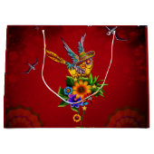 Grappige suiker schedel vogel groot cadeauzakje (Voorkant)