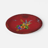 Grappige suiker schedel vogel papieren bordje (Gekanteld)