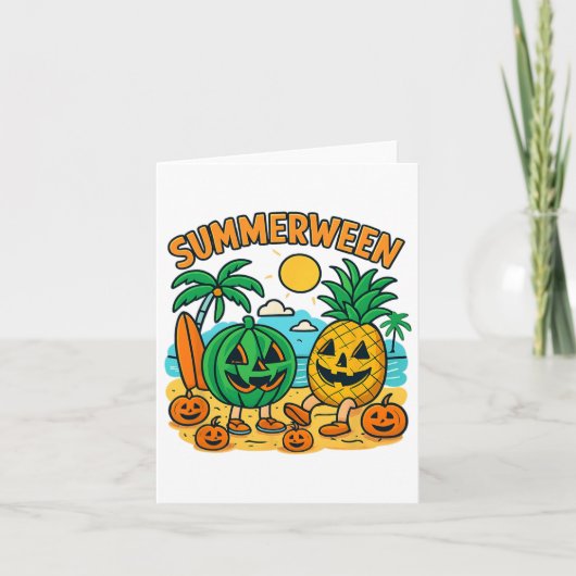 Grappige Summerween Malle Watermeloen En Ananas Be Kaart (Voorkant)