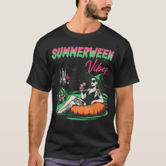 Grappige Summerween-sfeer Pompoen Griezelige Vakan T-shirt