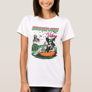 Grappige Summerween-sfeer Pompoen Griezels Vakanti T-shirt