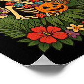 Grappige Summerween Skeletons Luau Party Halloween Poster (Hoek)