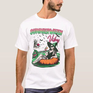 Grappige Summerween Vibes Pompoen Griezelige Vakan T-shirt