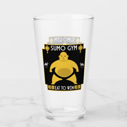 Grappige Sumo Wrestler Glas (Voorkant)