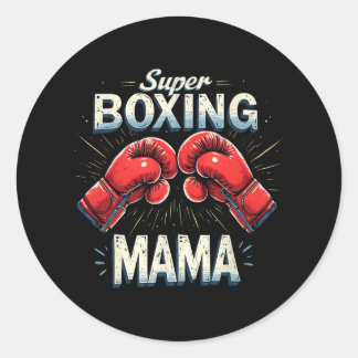 Grappige Super Boxing Mama Fighter Boxing Lovers D Ronde Sticker