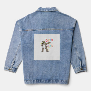 Grappige Super Luiaard Superheld Dabbing Dansbeweg Denim Jacket