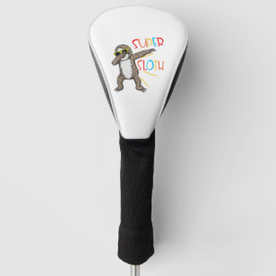 Grappige Super Luiaard Superheld Dabbing Dansbeweg Golfheadcover