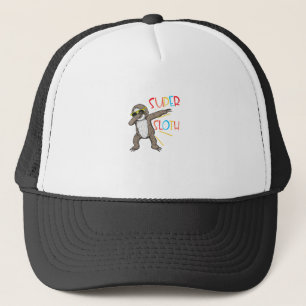 Grappige Super Luiaard Superheld Dabbing Dansbeweg Trucker Pet