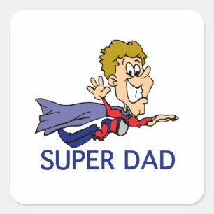 Grappige Super Pap Vierkante Sticker