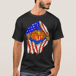 Grappige super vuilniswagen chauffeur held baan t-shirt