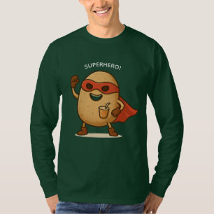 Grappige Superheld Aardappel Cartoon T-shirt met L