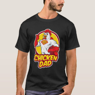 Grappige superheld kip vader vogel ouder haan hij t-shirt