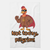 Grappige superheld Turkije niet vandaag Pelgrim Theedoek (Verticaal)