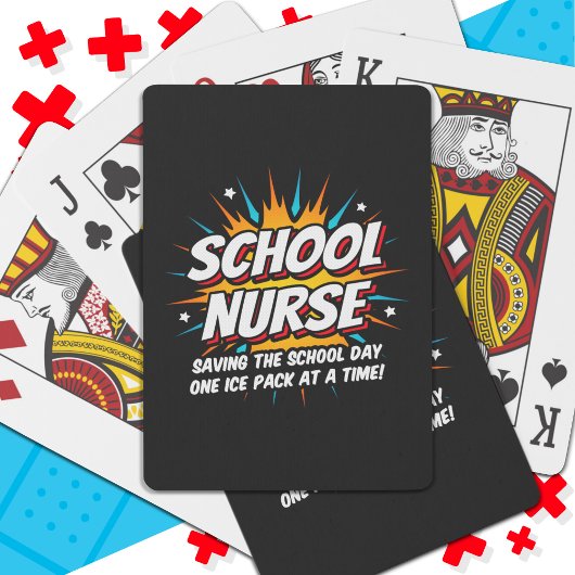 Grappige Superhero School Verpleegkundige Waarderi Pokerkaarten