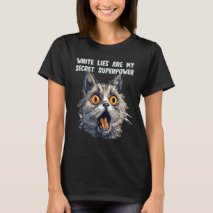 Grappige Superpower Kat met witte Leugens voor Jon T-shirt