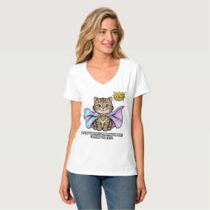 Grappige Superpower Kat Moeder Strip - Mensen nege T-shirt