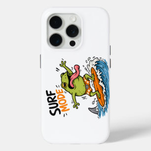 Grappige Surf Mode Kikker Dolle Kikker Zomer iPhone 15 Pro Case