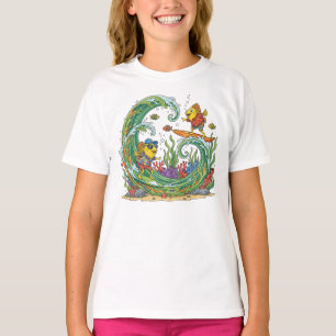 Grappige Surfende Gele Vis Tropisch Strandfeest Sh T-shirt