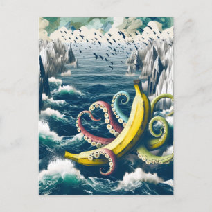 Grappige Surreal Banana Octopus Briefkaart