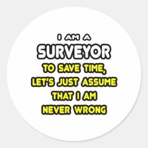 Grappige Surveyor T-shirts en geschenken Ronde Sticker