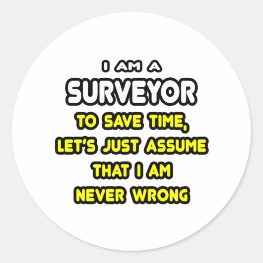 Grappige Surveyor T-shirts en geschenken Ronde Sticker (Voorkant)