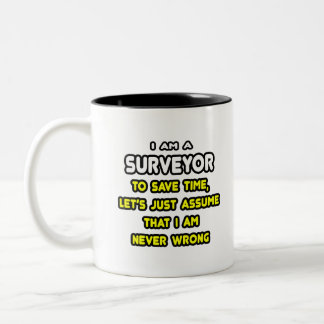 Grappige Surveyor T-shirts en geschenken Tweekleurige Koffiemok