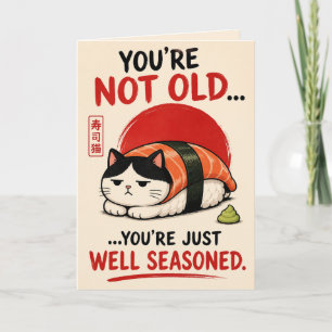 Grappige Sushi Kat Verjaardagskaart – Je bent niet Kaart