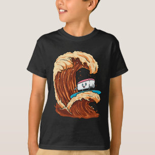 Grappige Sushi Surfer die op Sojasaus Golf rijdt K T-shirt