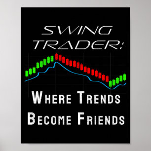 Grappige Swing Trader Handel Aandelenmarkt Poster