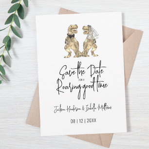 Grappige T-Rex bruid en bruidegom dinosaurus bruil Save The Date