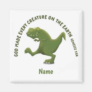 Grappige T rex cartoon God maakte elk schepsel Magneet