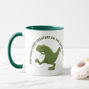 Grappige T rex cartoon God maakte elk schepsel Mok