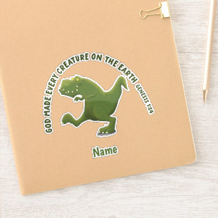 Grappige T rex cartoon God maakte elk schepsel Sticker