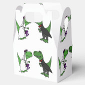 Grappige T-rex Dinosauriërs Bruid en Bruidegom Huw Bedankdoosjes (Geopend)