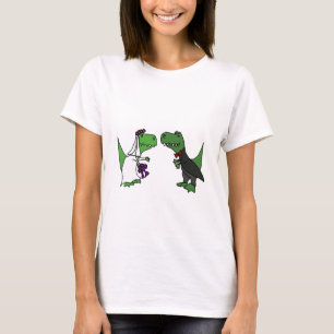 Grappige T-rex Dinosaurus Bruid en bruidegom Huwel T-shirt