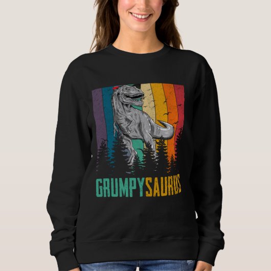 Grappige T Rex dinosaurus Grumpy Saurus familie va Trui (Voorkant)