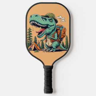 Grappige T-rex dinosaurus wandelen Abstract Pickleball Paddle