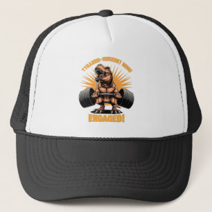 Grappige T Rex Dinosaurus Workout Fitness Gym Oefe Trucker Pet