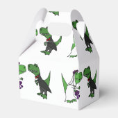 Grappige T-rex Dinosaurussen Bruid en bruidegom Tr Bedankdoosjes (Achterkant)