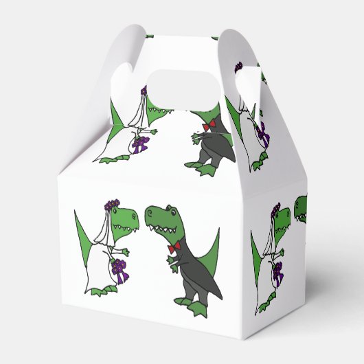 Grappige T-rex Dinosaurussen Bruid en bruidegom Tr Bedankdoosjes (Voorkant Zijde)