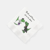 Grappige T-rex Dinosaurussen Bruid en bruidegom Tr Servet (Hoek)