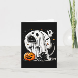 Grappige T-rex Geest Dinosaurus Halloween Kostuum Kaart