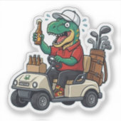 Grappige T-Rex Golf Vinyl Sticker - Aangepaste Din (Voorkant)