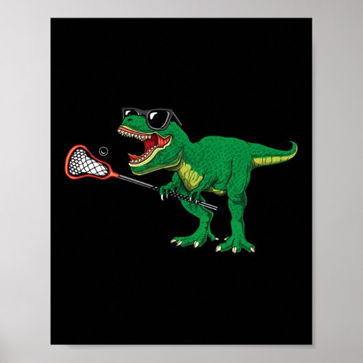 Grappige T Rex Lacrosse Dinosaur Lax Jongens Lacro Poster (Voorkant)